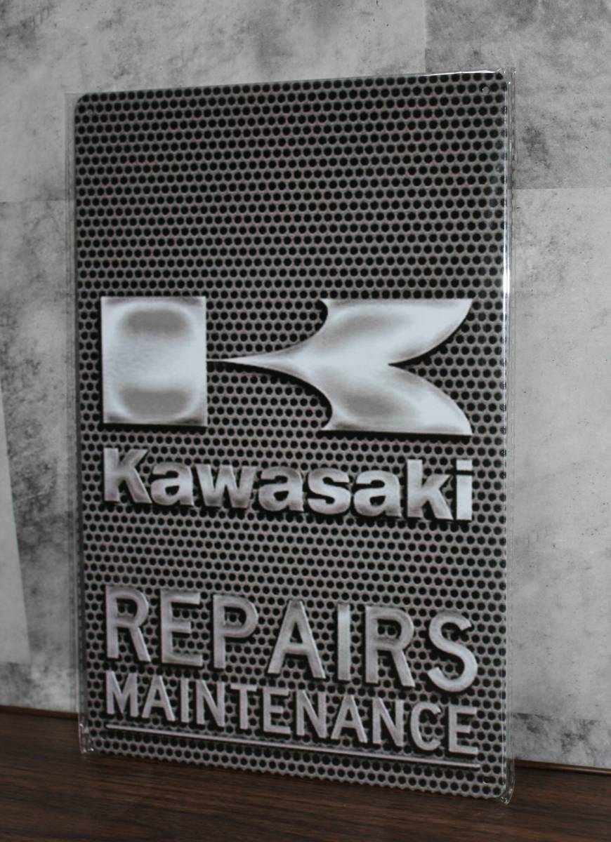  жестяная пластина табличка Kawasaki REPAIRS MAINTENANCE Kawasaki ремонт техническое обслуживание 