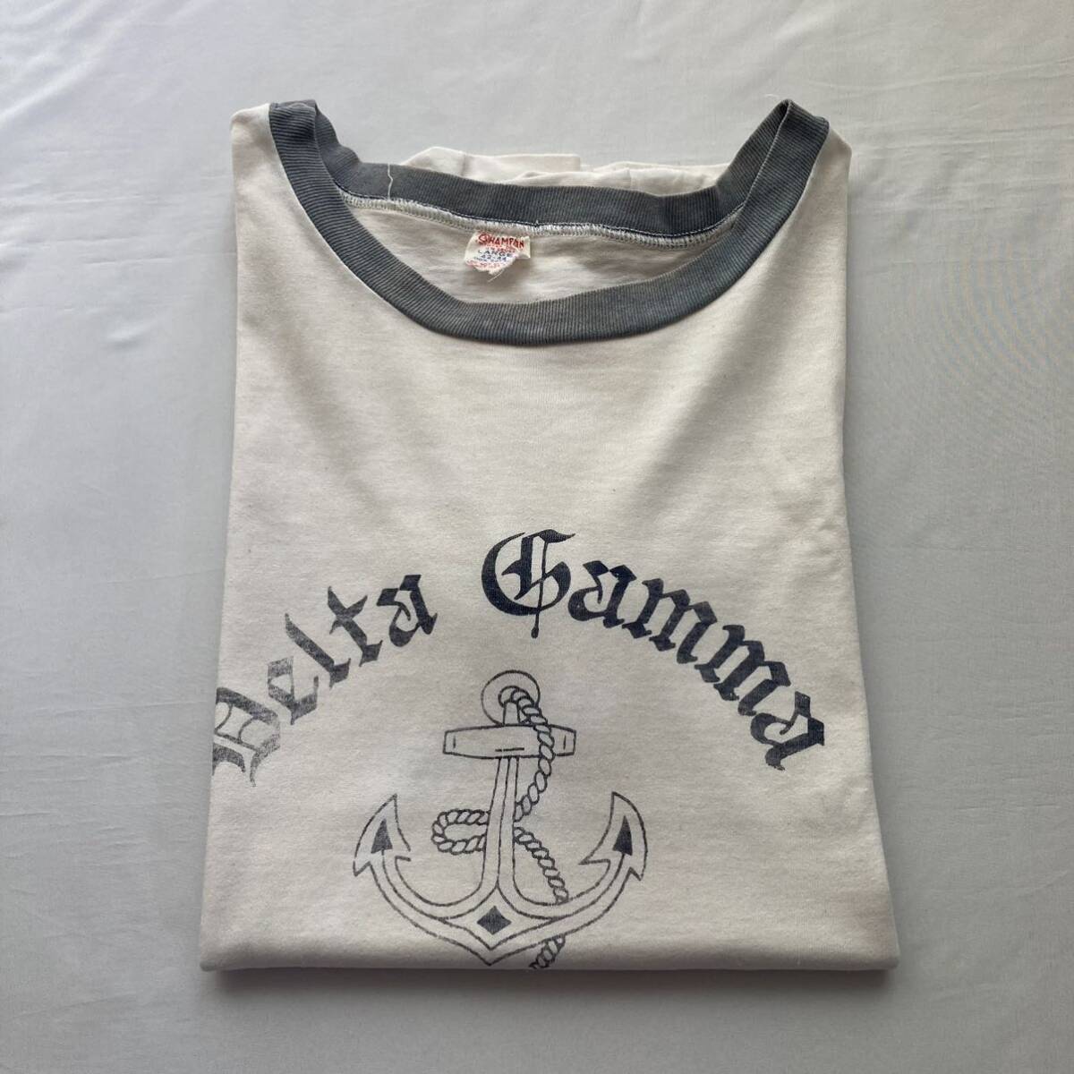 美品 染み込みプリント 60's チャンピオン ランタグ オリジナル ビンテージTシャツ VINTAGE champion リンガーT Lサイズ アメリカ製 USA製 _画像10