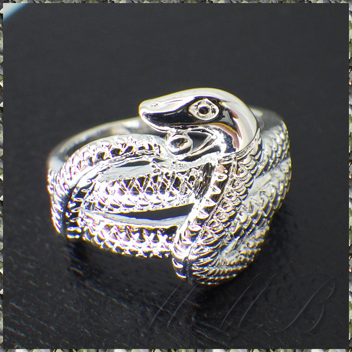 [RING] 925 Sterling Silver Plated Snake スネーク 絡みつく蛇 ヘビ デザイン シルバー リング 13号_画像4