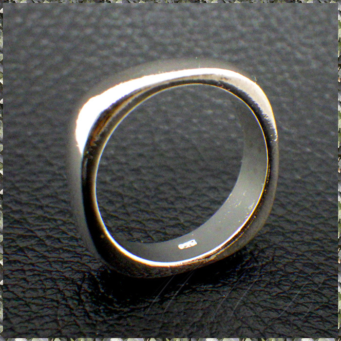 [RING] 925 Sterling Silver Plated Round Square シャイニング ラウンド スクエア シルバー 4.5mm リング 20号 (4.8g)_画像1