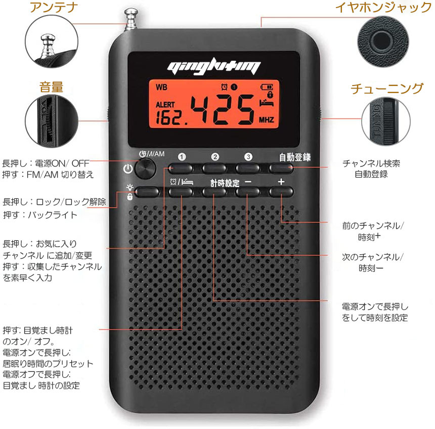 ラジオ 防災 小型 おしゃれ ポータブルラジオ ポケットラジオ AM/FM ワイドFM 携帯ラジオ ミニーラジオ 防災ラジオ 高感度 小型 1個のみの画像5