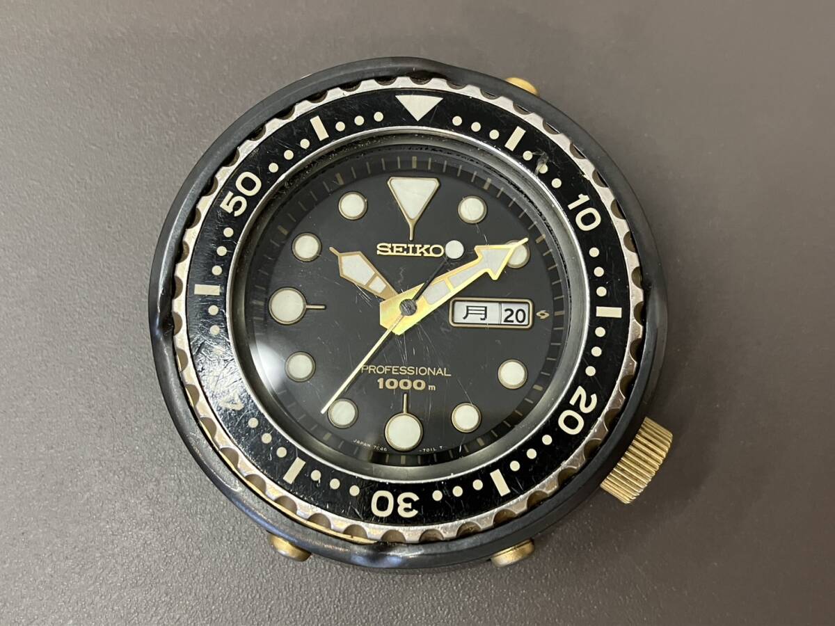□【売り切り】SEIKO PROFESSIONAL 1000m ツナ缶 7C46-7009 セイコー ダイバー セラミック チタン メンズ 腕時計の画像1