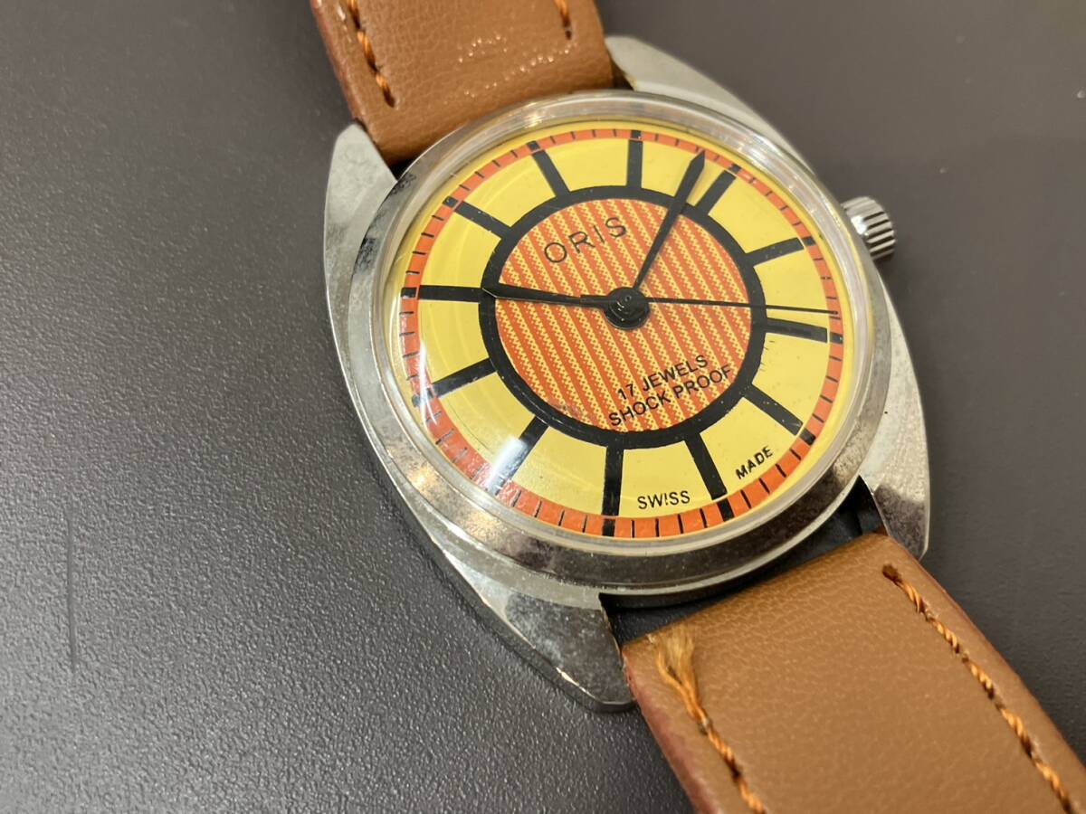 □【売り切り】稼動品 ORIS オリス 17JEWELS SHOCK PROOF 手巻き ヴィンテージ メンズ腕時計の画像2