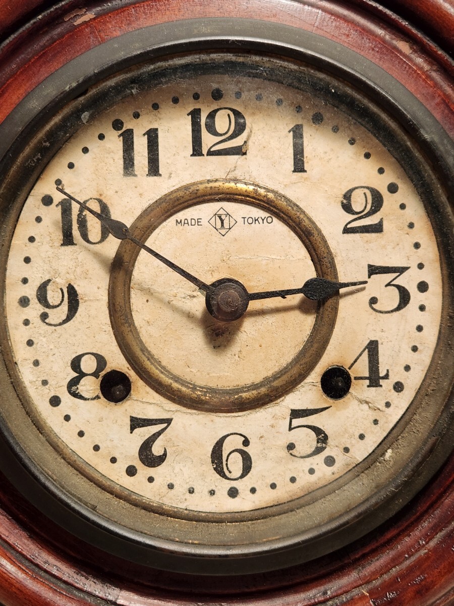 大正ロマン 精工舎掛時計 可動品 振り子時計 ボンボン時計 柱時計 ゼンマイ式 古時計 アンティーク 昭和レトロの画像2
