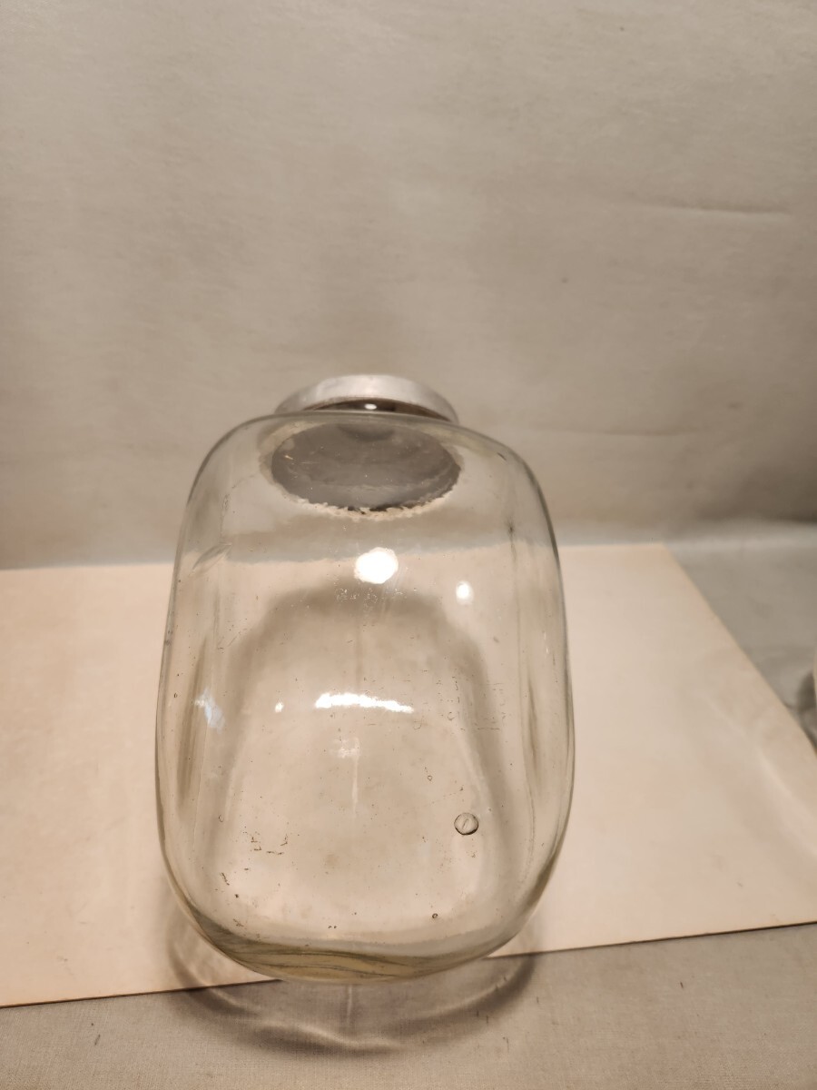 昭和レトロ 猫瓶 2個セット保存瓶 ガラス瓶 駄菓子屋菓子瓶 アンティーク インテリア 当時物 古道具 ガラスの画像2