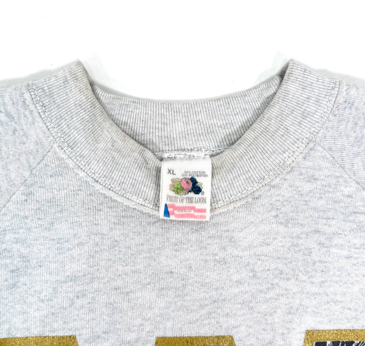 USA製 1990s FRUIT OF THE LOOM Wisconsin Sweat shirts XL Gray オールド フルーツオブザルーム スウェットシャツ 霜降り グレー_画像3