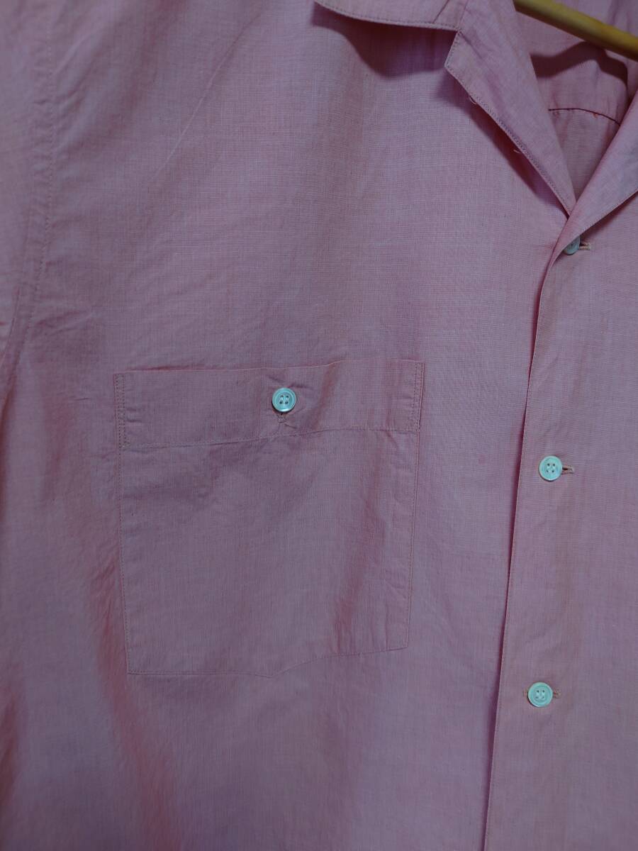良品！ ★PAPAS★パパス☆ 綺麗な大人のオープンカラーシャツ ピンク L パパス PINK_画像5