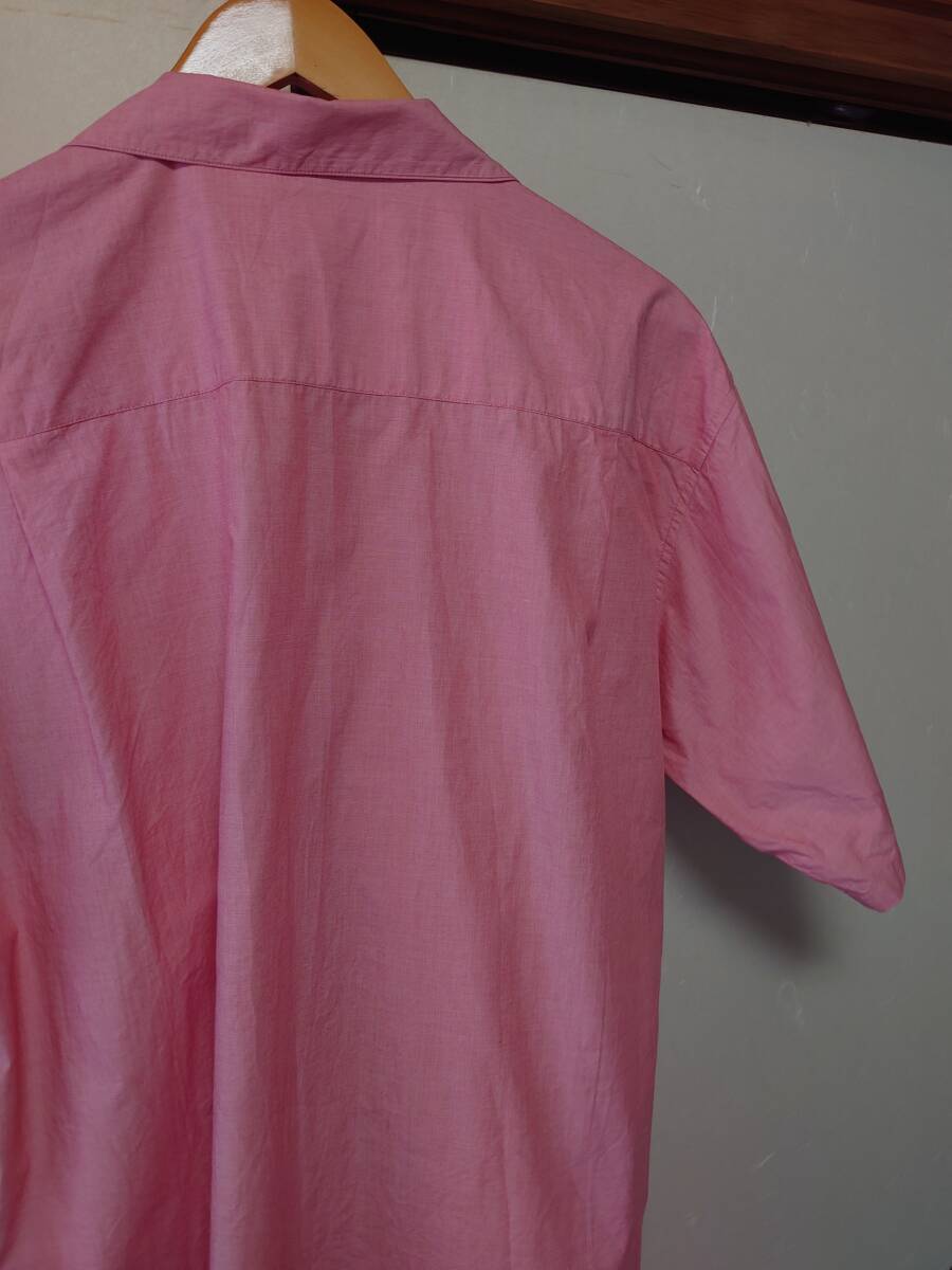 良品！ ★PAPAS★パパス☆ 綺麗な大人のオープンカラーシャツ ピンク L パパス PINK_画像7