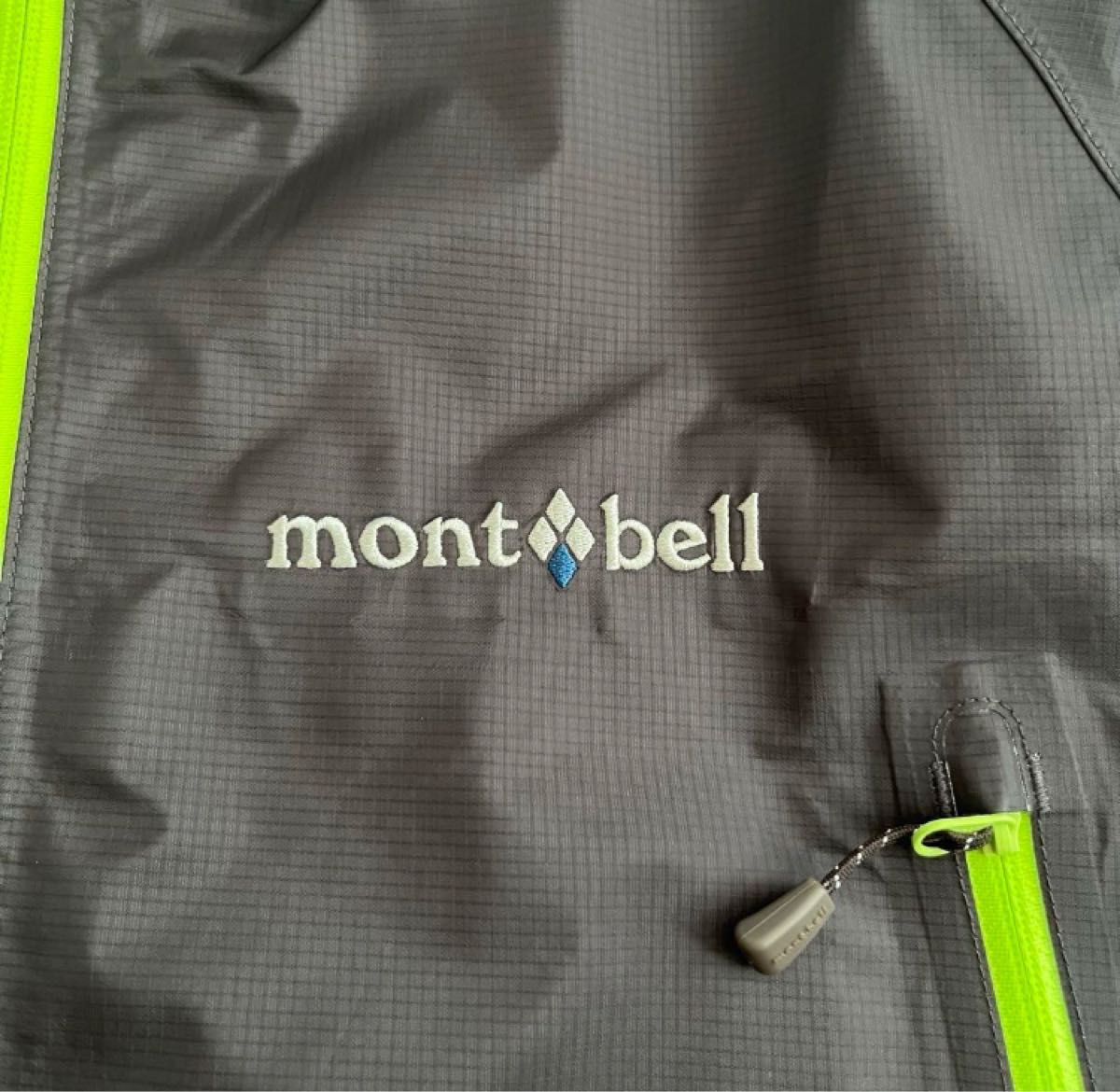 mont-bell モンベル　ストームクルーザージャケット　グレー×グリーン　GORE-TEX ゴアテックス  レインウェア　S