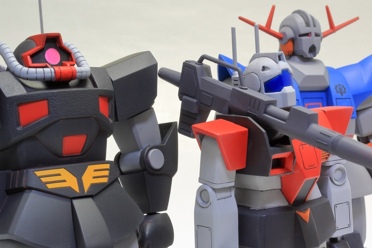 1/144 「MSV」旧キット パーフェクトジオング.プロトタイプドム.ジムキャノン 塗装済み完成品 3体セット_画像1