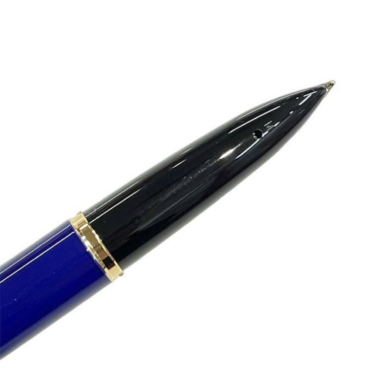 ☆ WATERMAN ウォーターマン 万年筆 ブラック ペン先 K18YG 750 ブルー インクなし キャップ式 筆記用具 文房具 箱付 冊子_画像8