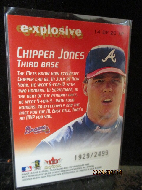 ★野球カード C・ジョーンズ 2000 E-X XP14 1929/2499_画像2