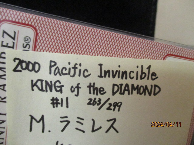 ★野球カード　M・ラミレス　2000 Pacific Invincible KING of the DIAMOND #11 263/299_画像3