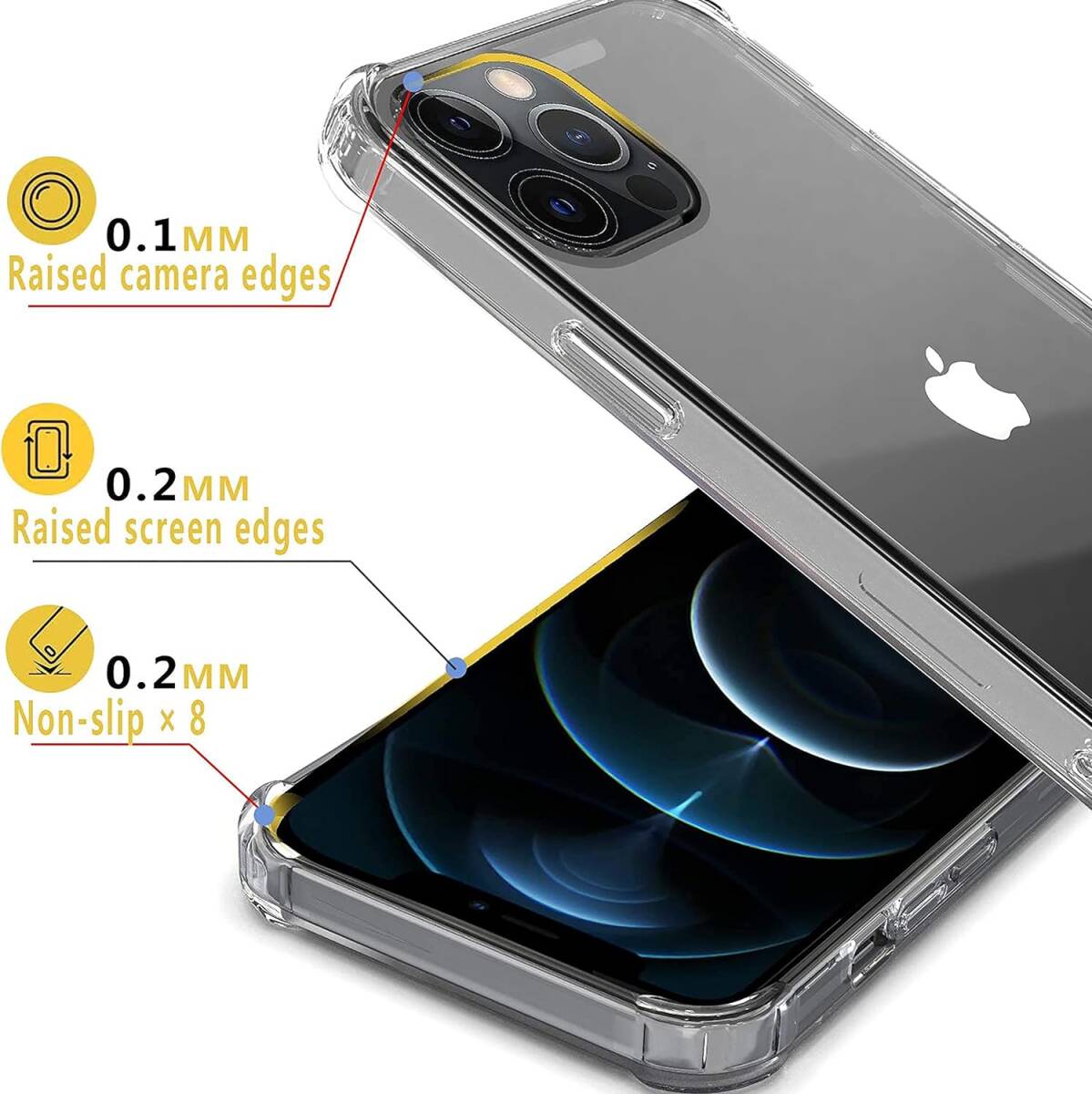 iPhone 12 Pro Max ケース ワイヤレス充電対応 黄変防止 ストラップホール付き 透明 カバークリア/A28_画像6