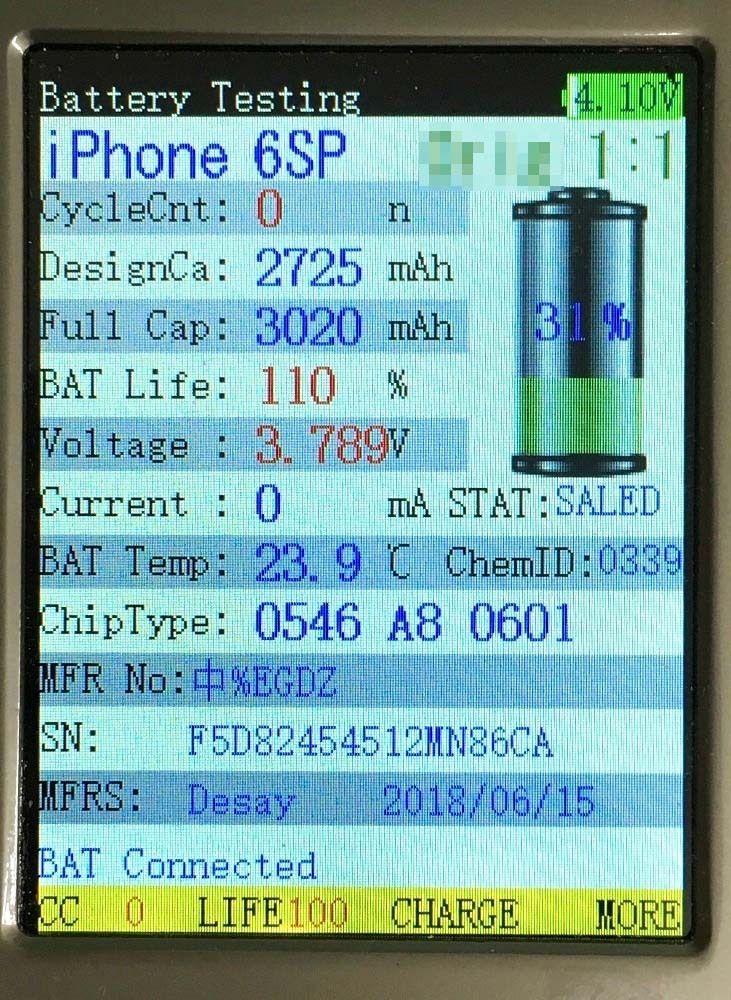 (g1)iphone6s plus用 互換内蔵バッテリー LG社製セル TI社製チップ_画像3