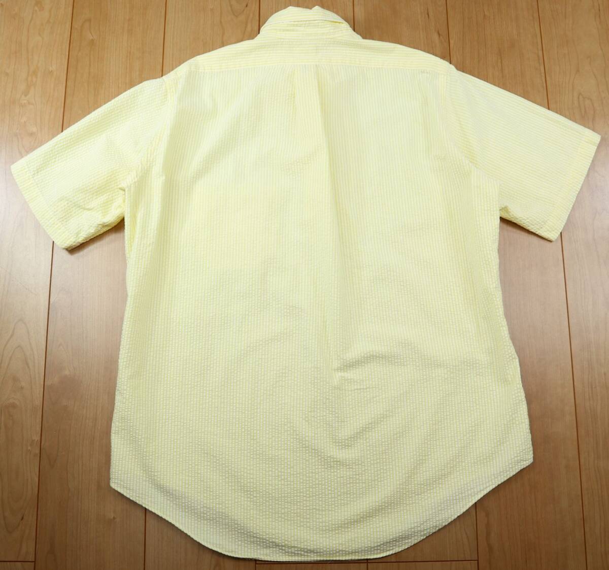 ブルックスブラザーズ シアサッカー ストライプ柄ボタンダウン半袖プルオーバーシャツ/LLサイズの画像2