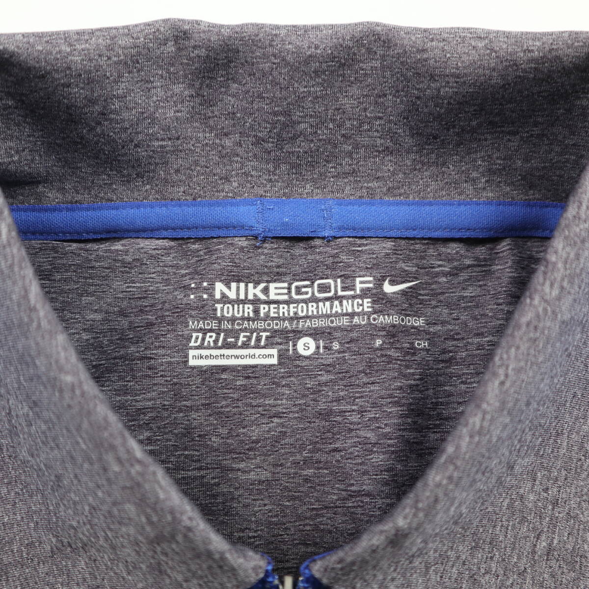 美品★NIKE GOLF ナイキ・ゴルフ ハーフジップ ストレッチ ドライフィット半袖シャツ/Sサイズ_画像8