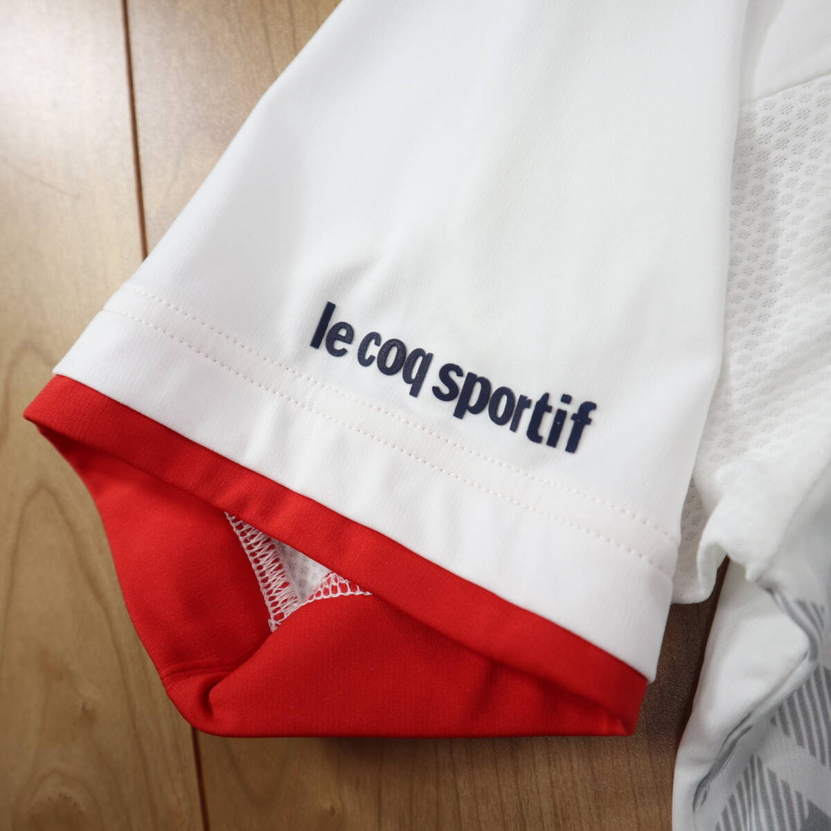 美品★le coq sportif ルコック・テニス 半袖ドライTシャツ/デサント/Oサイズの画像5