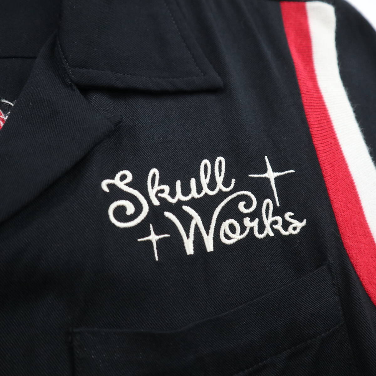 美品★SKULL WORKS スカルワークス ボーリングシャツ/ブラック/ボウリングシャツ/Sサイズの画像6