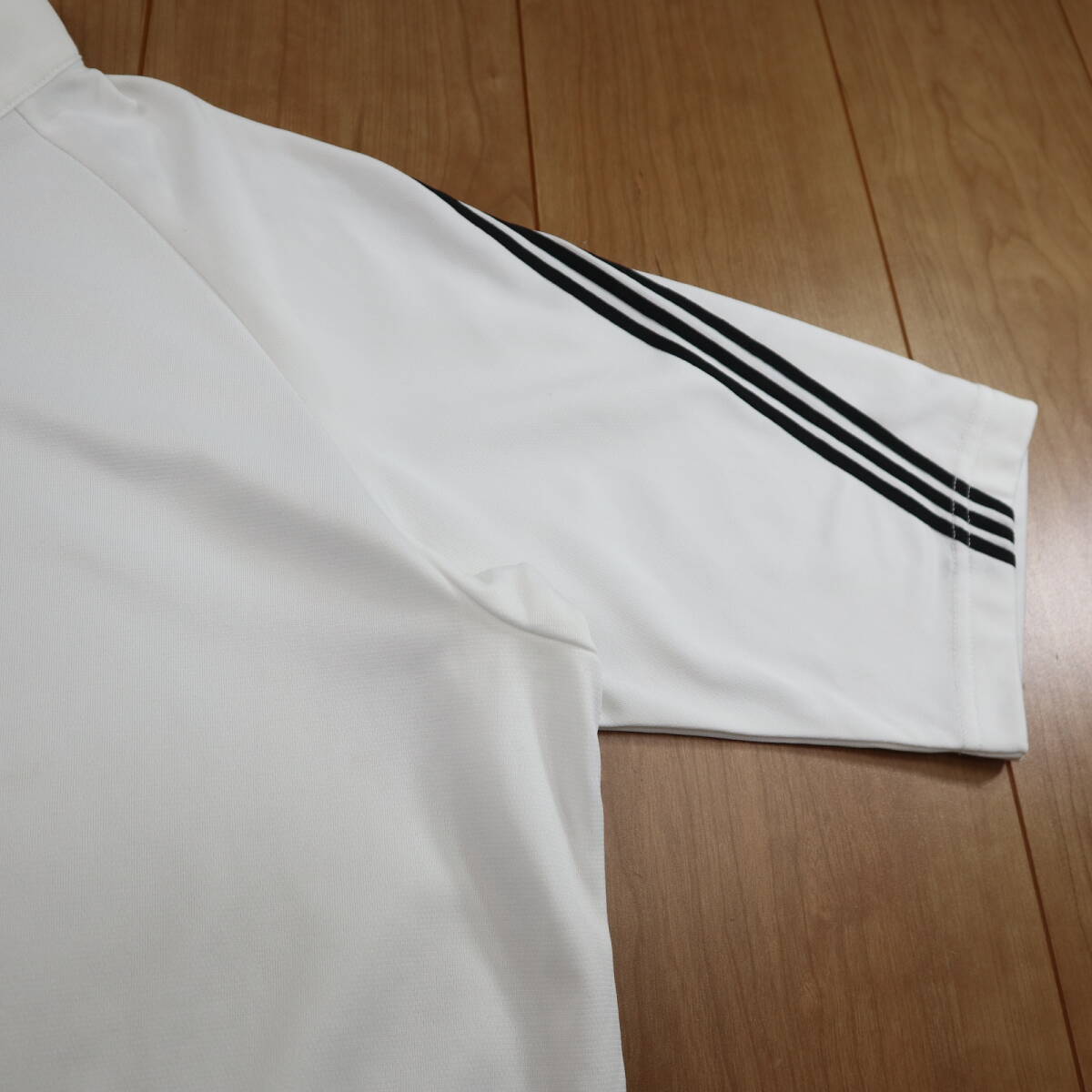 美品★adidas golf アディダス・ゴルフ ハーフジップ半袖ドライモックシャツ/ホワイト/Mサイズの画像3
