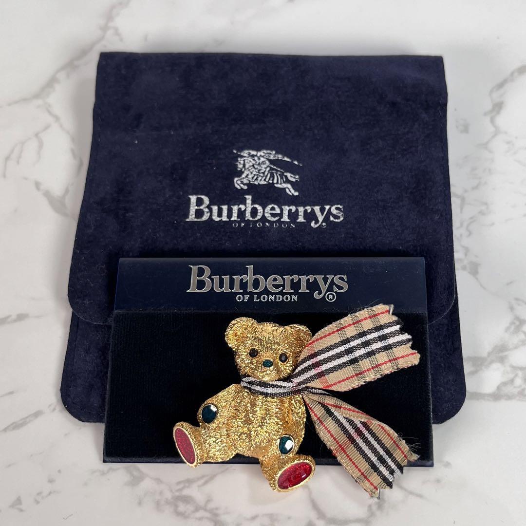 極美品】バーバリー/BURBERRY テディベア ブローチ ノバチェック 極美品】バーバリー/BURBERRY テディベア ブローチ ノバチェック