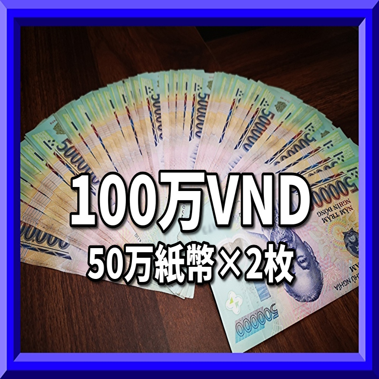 ベトナムドン/50万紙幣2枚/100万VND_画像1