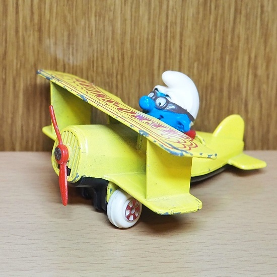 スマーフ　フィギュア　飛行機　1982　Smurf 　ERTL　ビンテージ　アメトイ　アメリカ　トイ