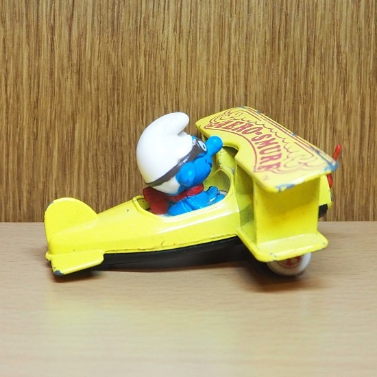 スマーフ　フィギュア　飛行機　1982　Smurf 　ERTL　ビンテージ　アメトイ　アメリカ　トイ