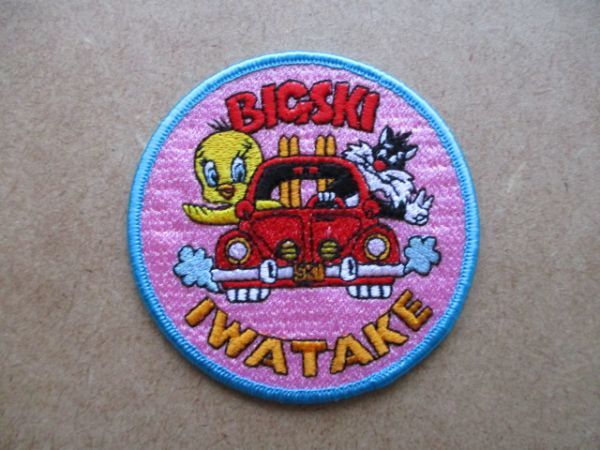 80s 岩岳スキー場 トゥイーティーTweetyシルベスターSylvester Catワッペン/SKI白馬patchビンテージLooney Tunesルーニー テューンズ S16_画像1