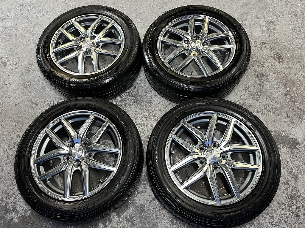 KYOHO 塩害軽減 ROZEST 4本セット ７分山 2021年 タイヤ ダンロップ 205/55R16 16インチ 6.5J ＋53 PASSシールあり ノア ボクシーの画像1