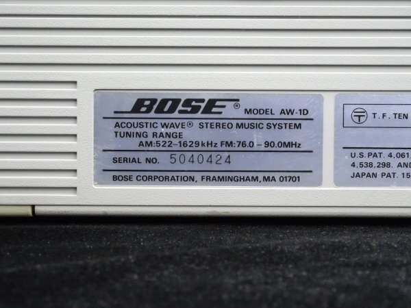 BOSE ボーズ AW-1D アコースティックウェーブ 専用ケース付 CDラジカセ ■23556の画像6