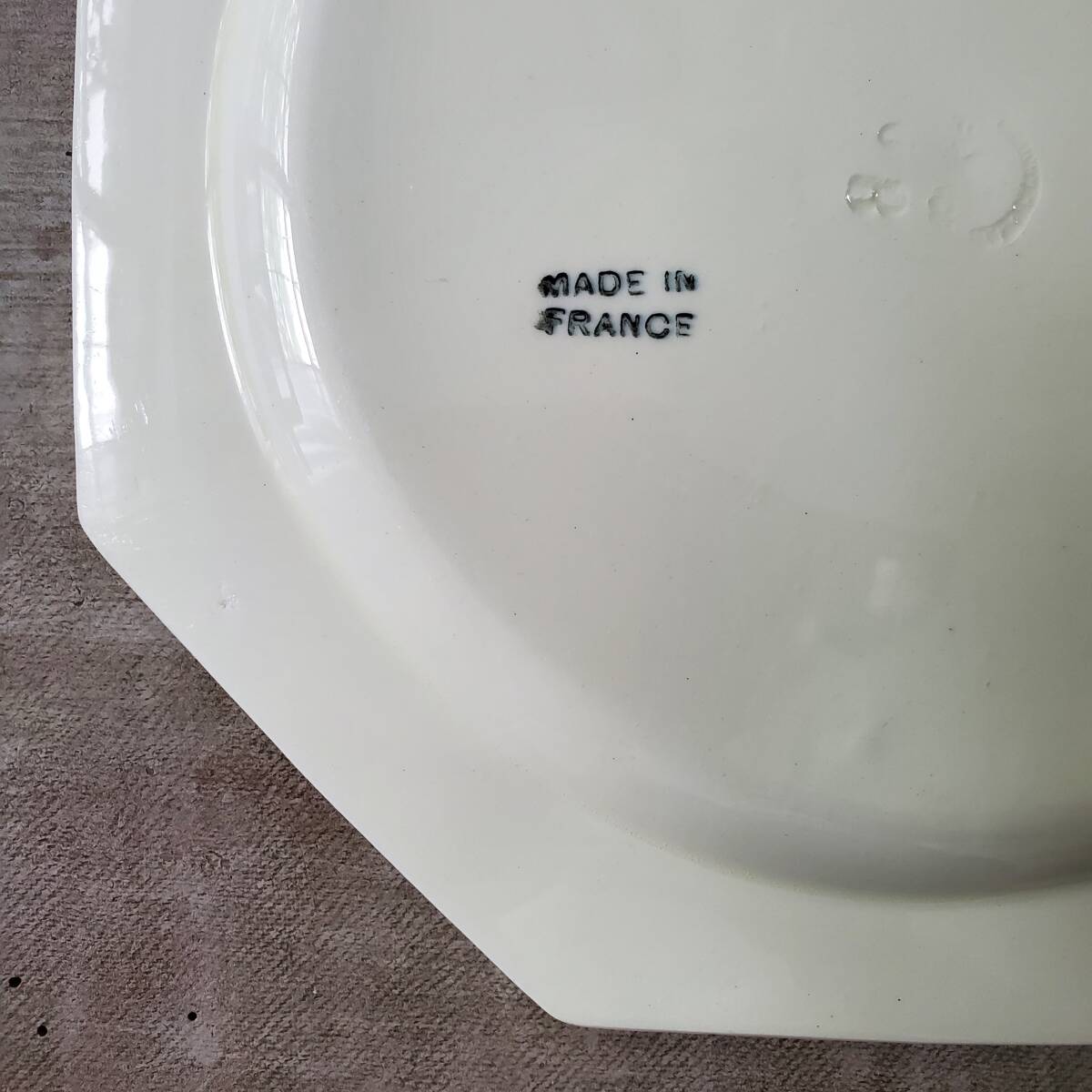 フランス アンティーク Creil et Montereau クレイユモントロー オクトゴナルプレート デザート皿 八角皿 3 ブロカント 古道具の画像9