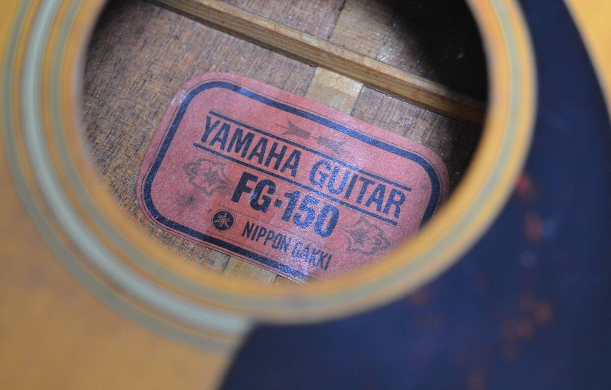 JAPAN VINTAGE★YAMAHA/ヤマハ FG-150 赤ラベル アコースティックギター おまけ新品弦付き★現状渡し_画像4