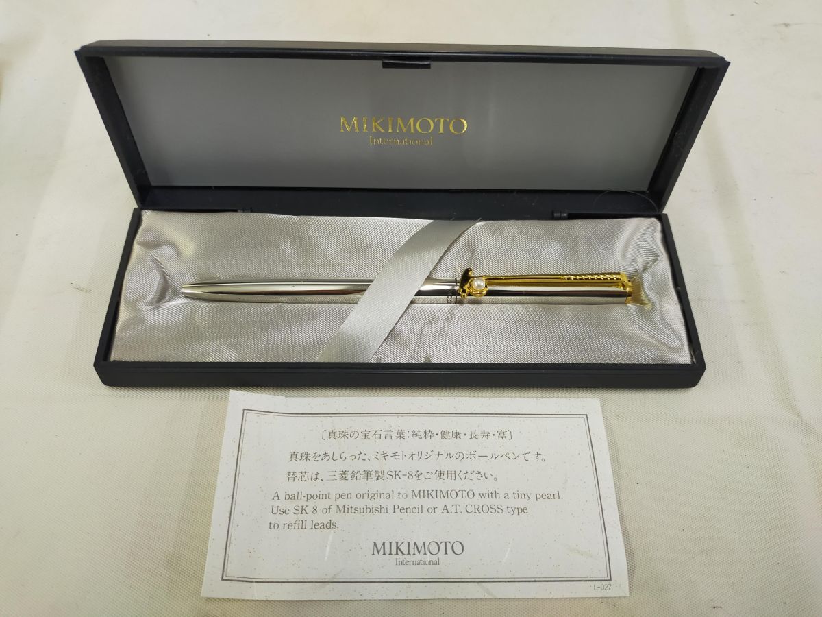 P10 真珠をあしらった MIKIMOTO(ミキモト) オリジナル ボールペン 動作可能 ボールペン書けます。の画像1