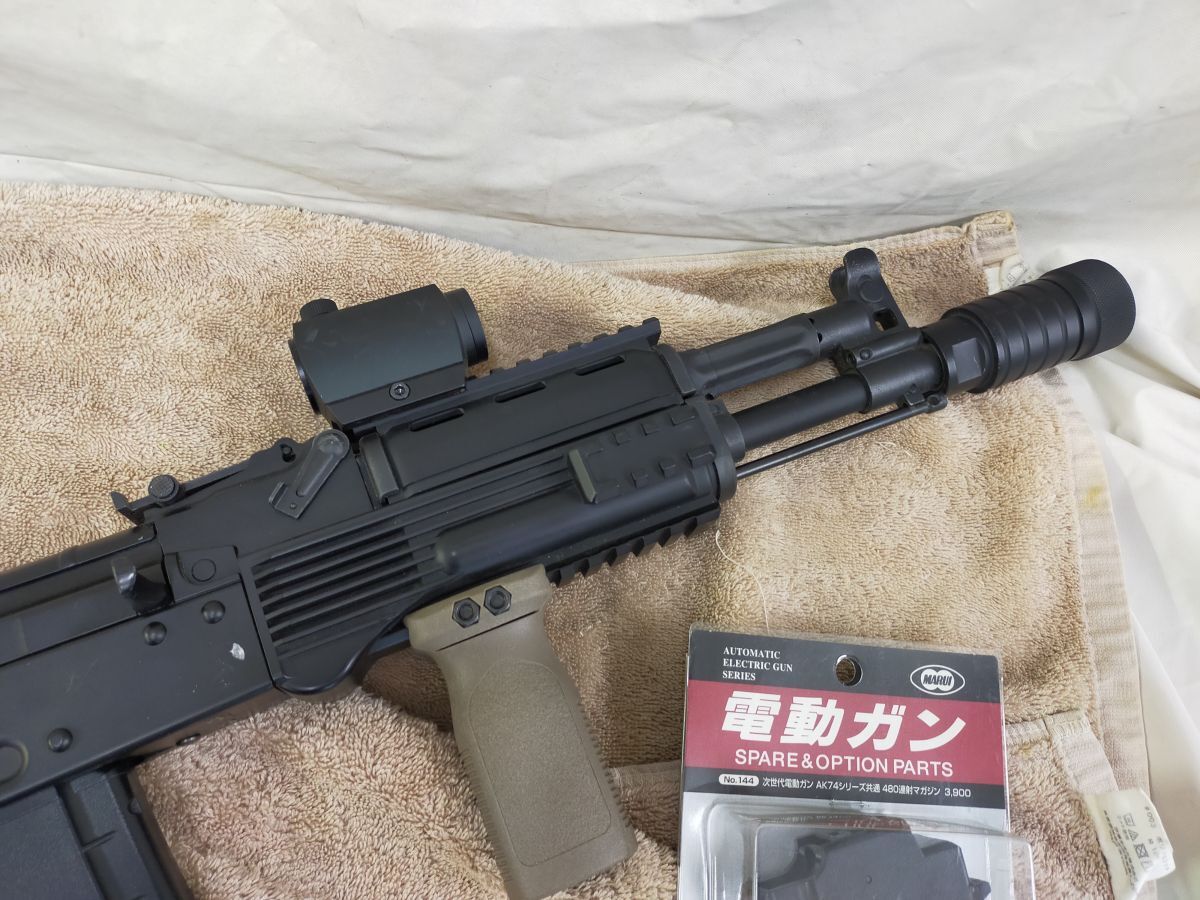 電動ガン⑨ 東京マルイ 次世代電動ガン AK102 + 480連マガジン2個 + ドットサイト エアガン エアーガン 本体動作可能 ※バッテリー欠品の画像3