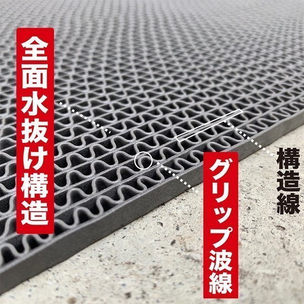 船の滑り止めマット 90cm×2m 2枚同梱セット グレー 高規格 6mm厚 デッキ ボート 漁船 釣りゴムマット シート_画像3