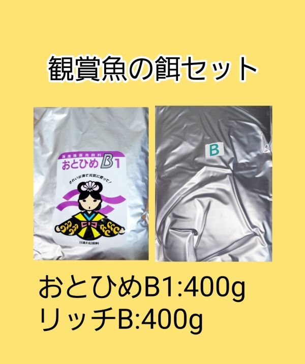 観賞魚餌 使い比べセット おとひめB1 400g リッチB 400g 日清丸紅飼料 めだか グッピー らんちゅう稚魚_画像1