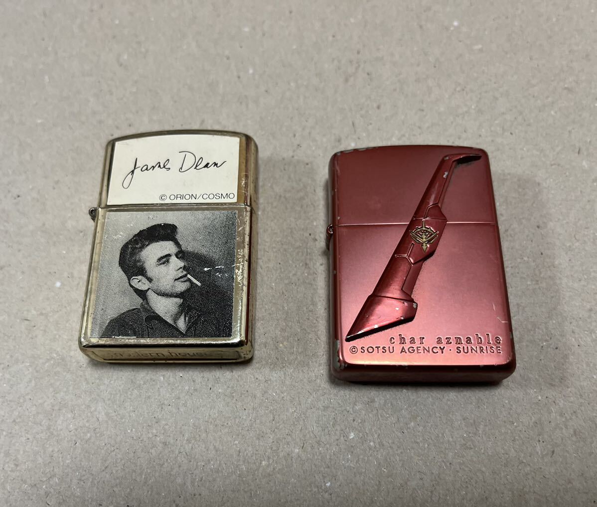 ZIPPO Zippo ジッポー modern house オイルライター JAMES DEAN シャア柄 ゴールド レッドカラー 喫煙グッズ ガンダムの画像1