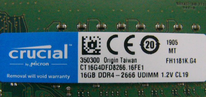 gl14 288pin DDR4 21300 PC4-2666V-UB1 16GB Crucial by Micronの画像3