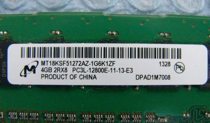 mh8 240pin DDR3 1600 PC3L-12800E 4GB ECC Micron 在庫2 hp 662609-571_画像2