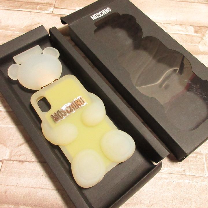 MOSCHINO*iPhone X/XS Moschino toy 2 iPhone smartphone mobile silicon case cover .. bear teddy bear puff .-m type unused A