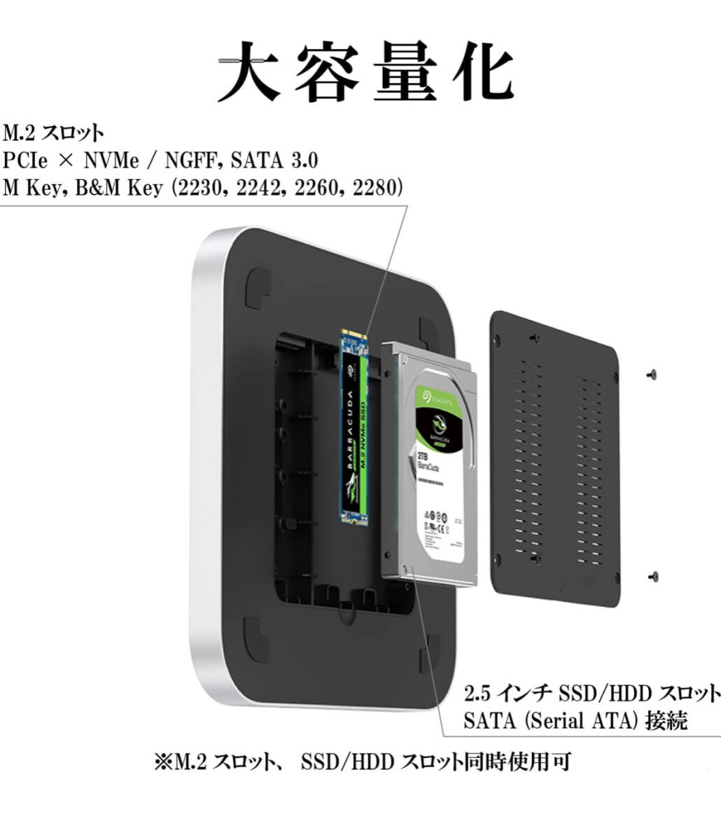Mac mini M2 2023 拡張ドックとSSD1TB&HDD2TBのセット_画像6
