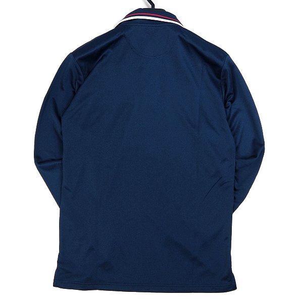 R339 新品 FILA GOLF フィラ ゴルフ 長袖 ポロシャツ 刺繍ロゴ ストレッチ 吸汗速乾 M ネイビー