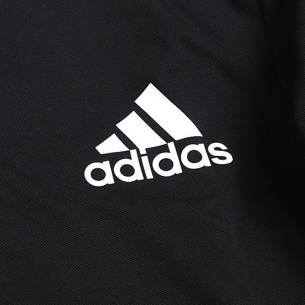 R207 新品 adidas GOLF アディダス ゴルフ ビッグロゴ 長袖 ボタンダウン シャツ ロゴ刺繍 M ブラックの画像4
