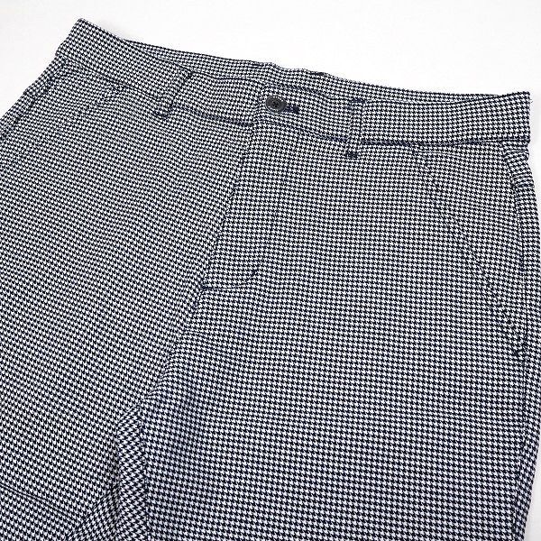 R378 新品 CLUNK GOLF 春夏 クランク ゴルフ 総柄千鳥 ストレッチ 吸汗速乾 パンツ ウエストストレッチ M ネイビー/ホワイトの画像3