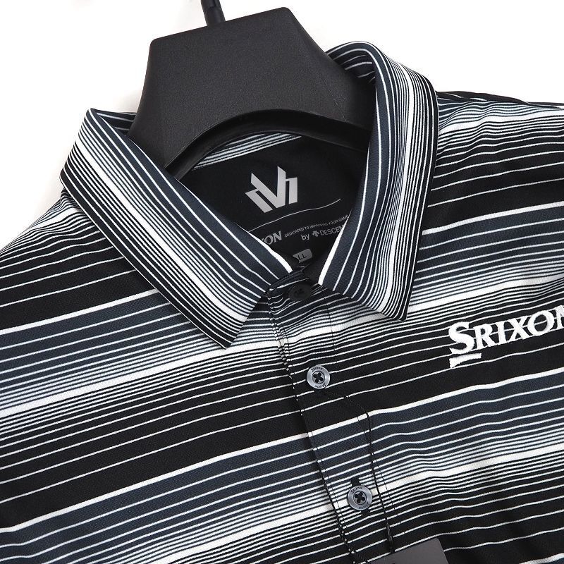 R348 新品 スリクソン ゴルフ 松山英樹プロモデル ボーダー ポロシャツ 半袖 SRIXON (サイズ:LL)_画像4