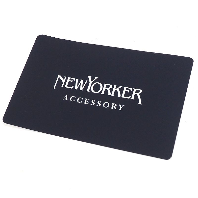 未使用 ニューヨーカー 本革 チェック コンビレザー 二つ折り 長財布 NEW YORKER NYK027 グレー