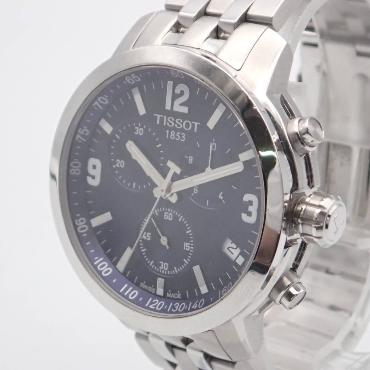 う11471/TISSOT ティソ/クオーツ/メンズ腕時計/200M/クロノグラフ/スモセコ/文字盤ブルー/T055417A_画像2