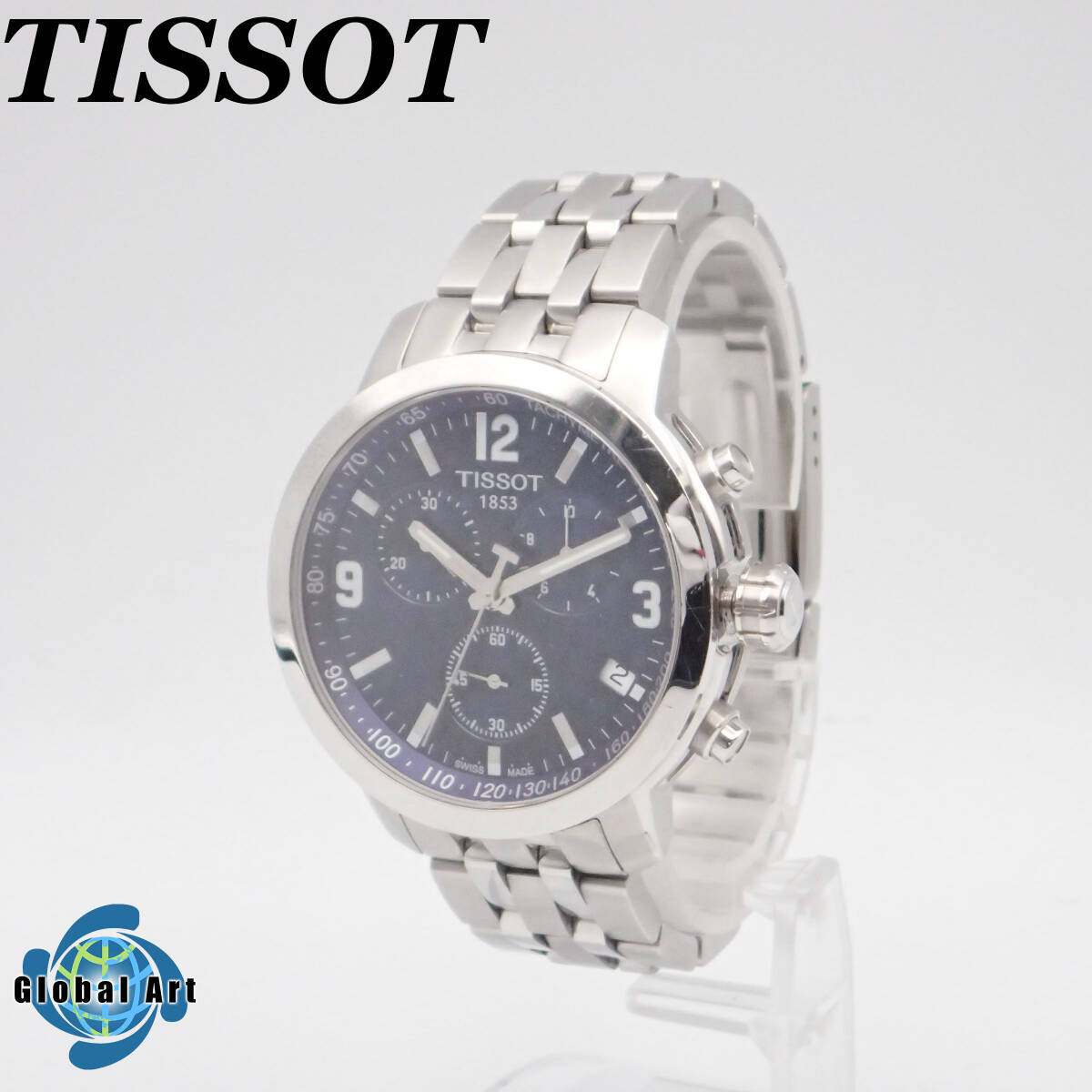 う11471/TISSOT ティソ/クオーツ/メンズ腕時計/200M/クロノグラフ/スモセコ/文字盤ブルー/T055417A_画像1