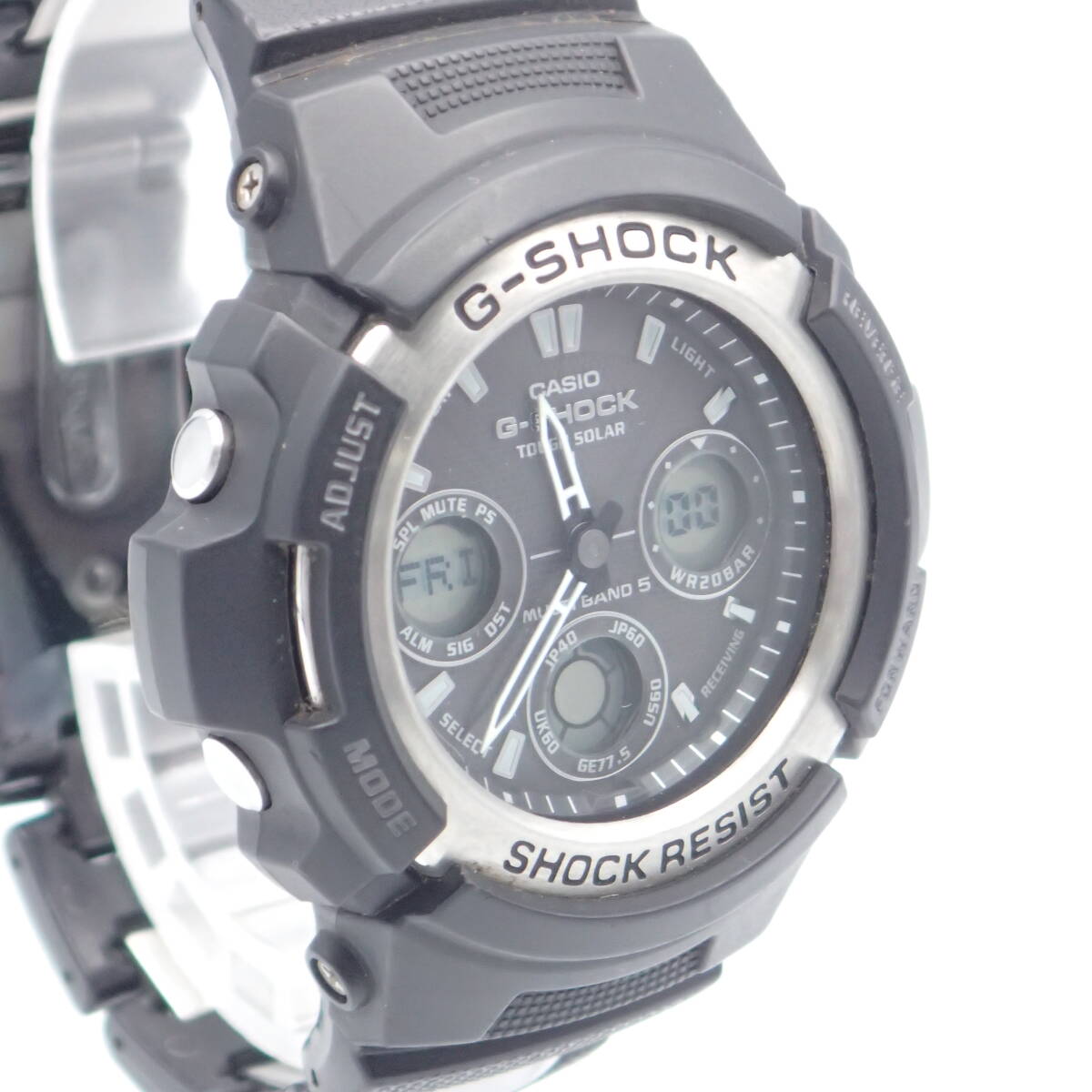 え03335/CASIO カシオ/G-SHOCK/マルチバンド5/ソーラー/メンズ腕時計/ブラック/AWG-100Cの画像4